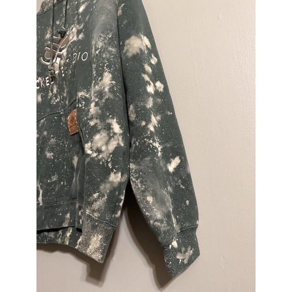 Wicked Tie Studio Unisex Alpine Green Small Reverse Tie Dye Bleached Embroidered - Picture 3 of 10